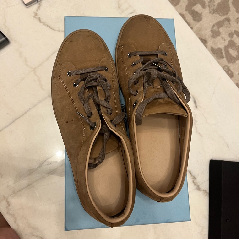 Mens Lanvin sneakers DBB1 lace up in tan colour size 10 - Picture 3 of 7